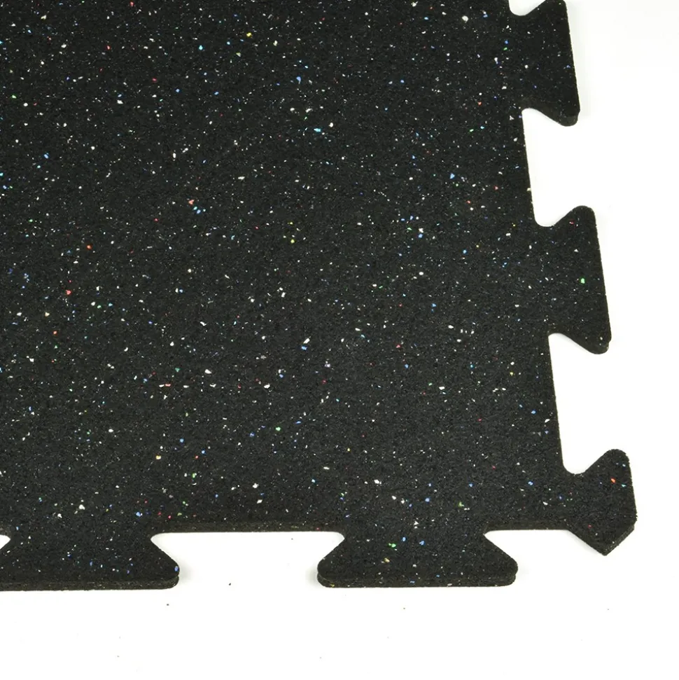 Rubber Tile Interlocks with Borders Regrind 1/4 Inch x 25x25 Inches Pacific