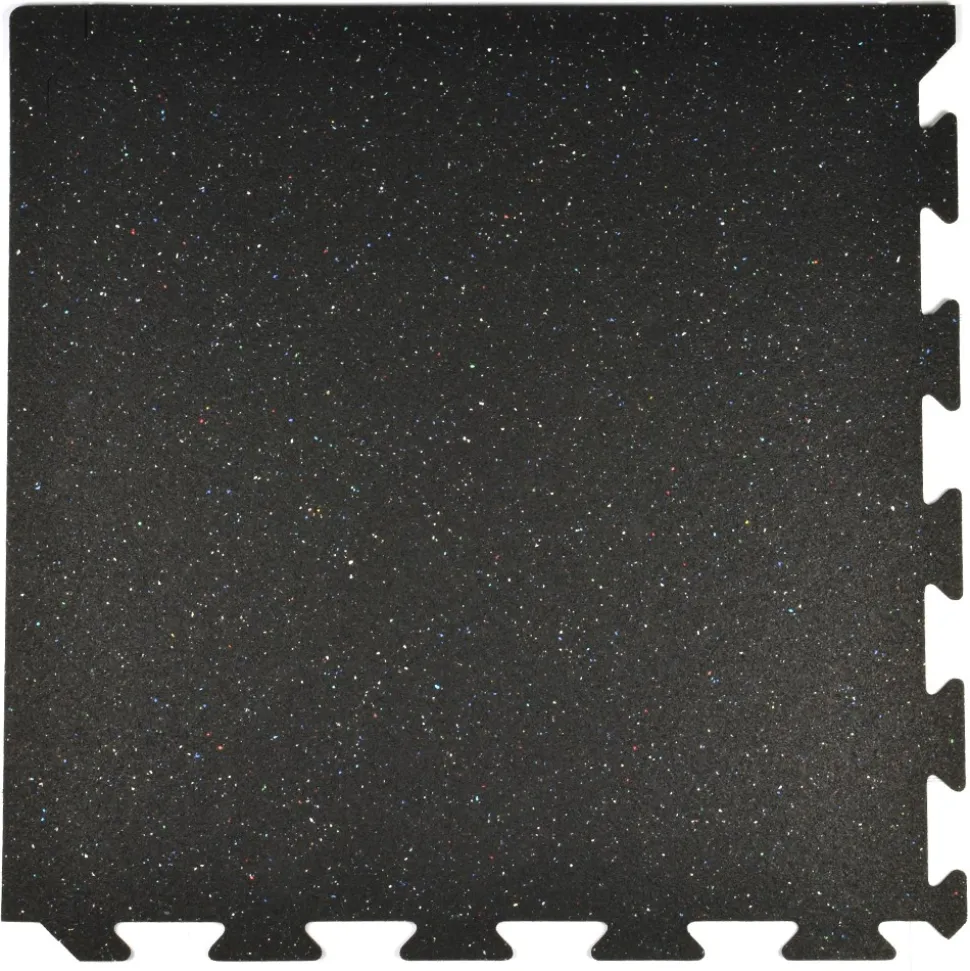 Rubber Tile Interlocks with Borders Regrind 1/4 Inch x 25x25 Inches Pacific