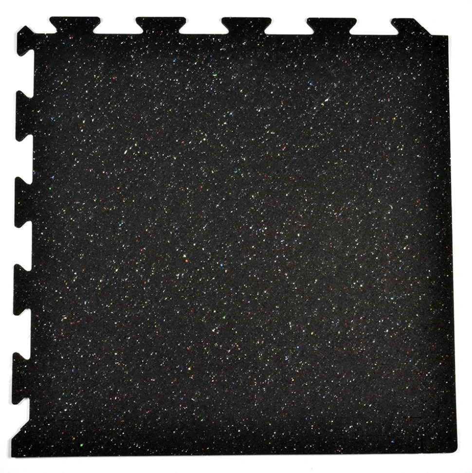 Rubber Tile Interlocks with Borders Regrind 1/4 Inch x 25x25 Inches Pacific