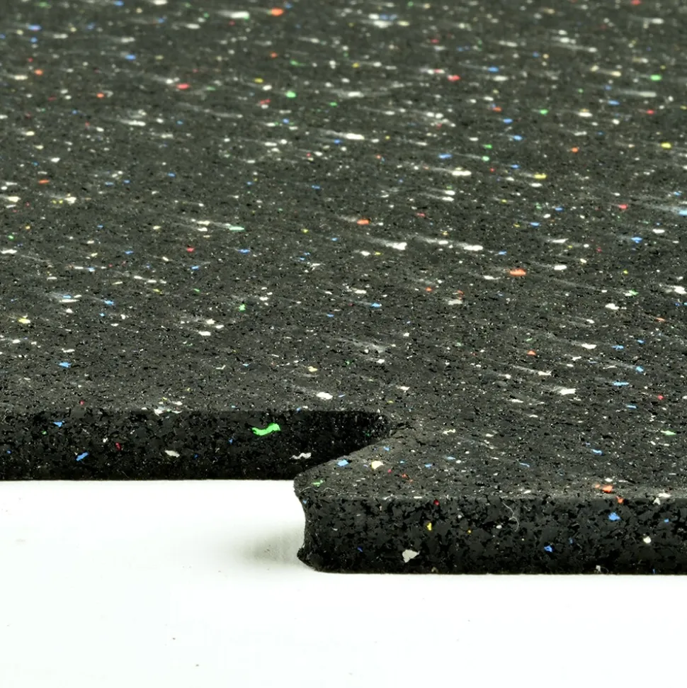 Rubber Tile Interlocks with Borders Regrind 8mm 25x25 Inches Pacific