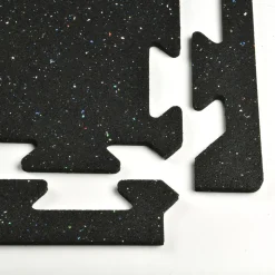 Rubber Tile Interlocks with Borders Regrind 8mm 25x25 Inches Pacific