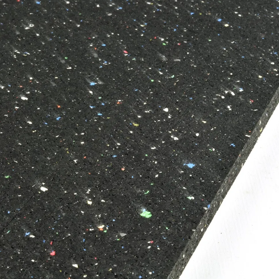 Rubber Tile Interlocks with Borders Regrind 8mm 25x25 Inches Pacific