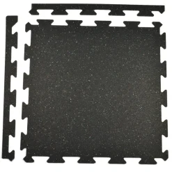 Rubber Tile Interlocks with Borders Regrind 8mm 25x25 Inches Pacific