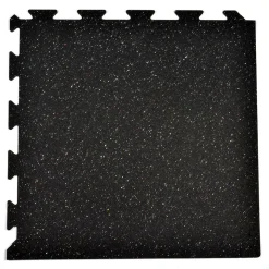 Rubber Tile Interlocks with Borders Regrind 8mm 25x25 Inches Pacific