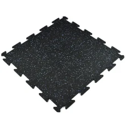Rubber Tile Interlocks with Borders 10% Color 1/4 Inch x 25x25 Inches Pacific
