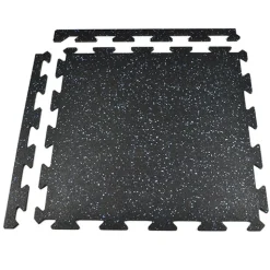 Rubber Tile Interlocks with Borders 10% Color 1/4 Inch x 25x25 Inches Pacific