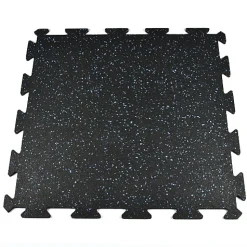 Rubber Tile Interlocks with Borders 10% Color 1/4 Inch x 25x25 Inches Pacific