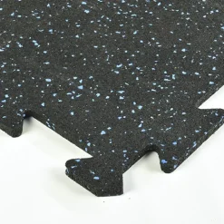 Rubber Tile Interlocks with Borders 10% Color 1/4 Inch x 25x25 Inches Pacific