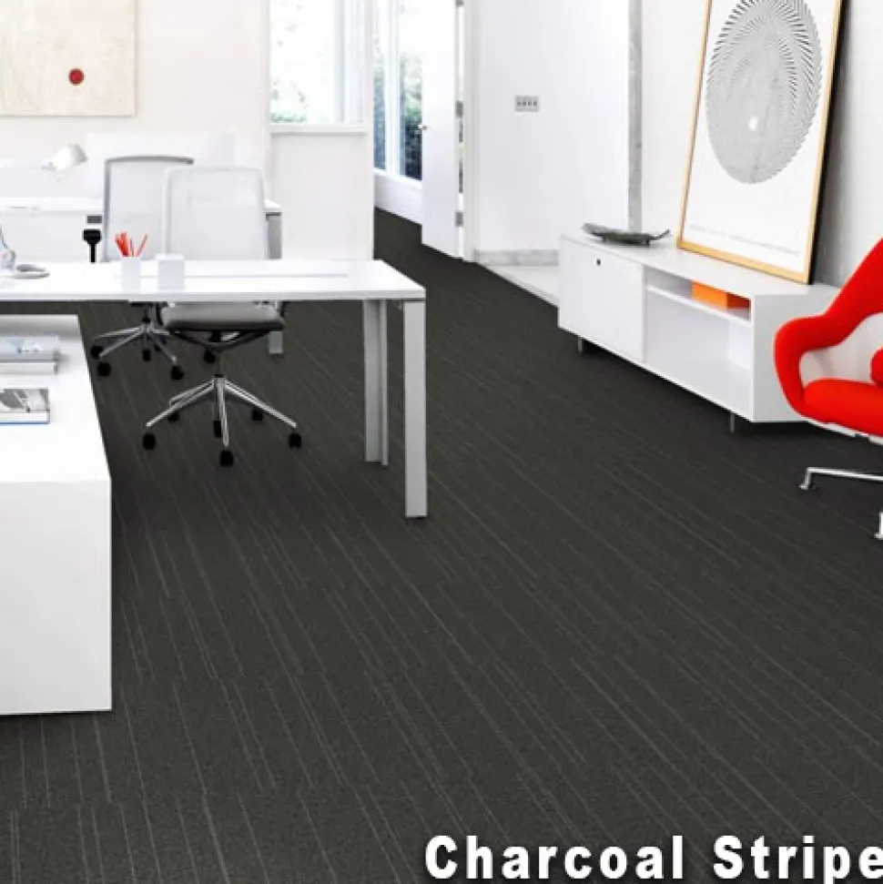 Rule Breaker Commercial Carpet Tiles Stripe 1/4 Inch x 24x24 Inches 24 Per Case