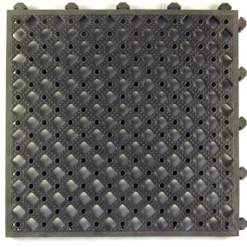 Safety Matta Perforated Black 1 Inch x 20x20 Inches