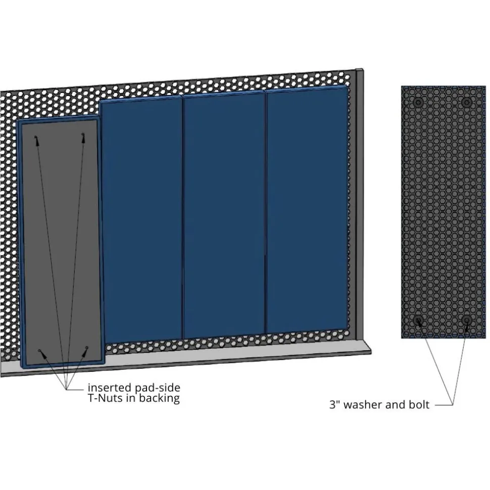 Safety Outdoor Stadium Chain Link Fence Pad 2 Inch x 4x4 Ft.