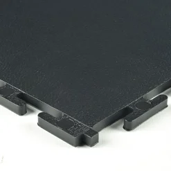 Smooth Top PVC Interlocking Black Ever 1/4 Inch x 19.625x19.625 Inches Tile