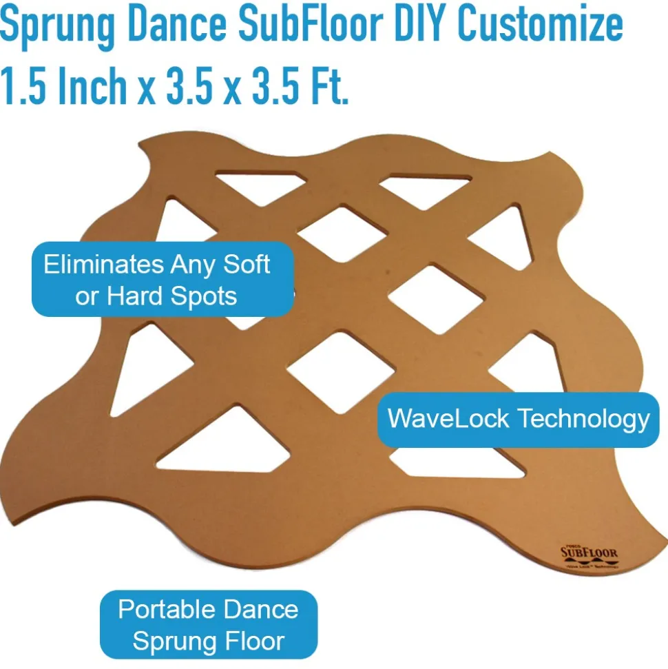 Sprung Dance SubFloor DIY Customize 1.5 Inch x 3.5 x 3.5 Ft.