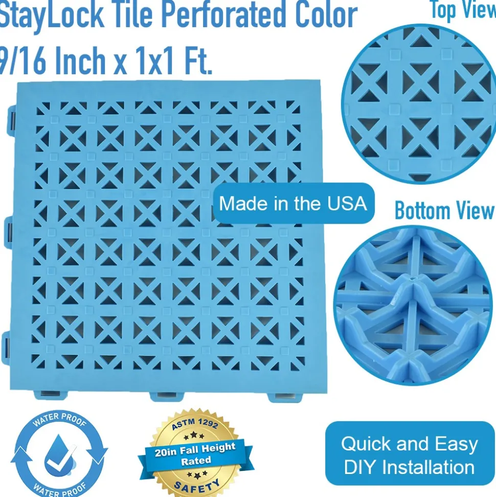 StayLock Tile Perforated Colors 9/16 Inch x 1x1 Ft.
