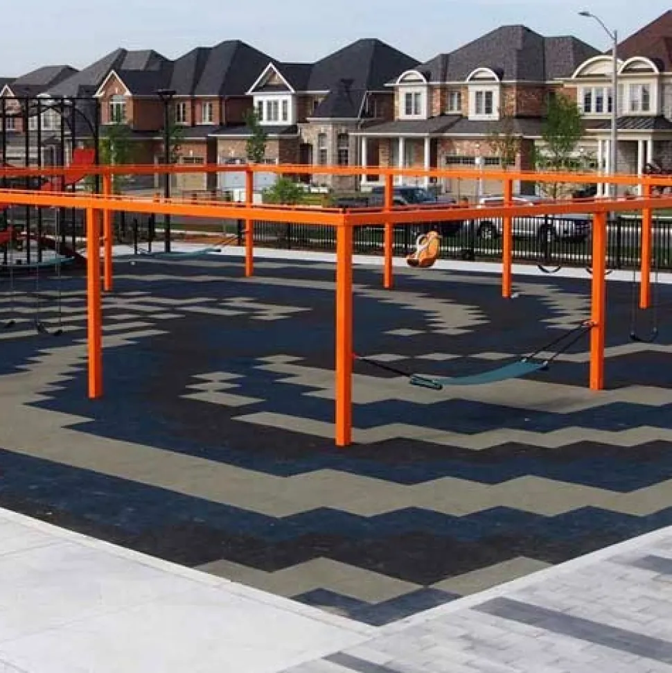 Sterling Playground Tile Black 4.25 Inch x 2x2 Ft.