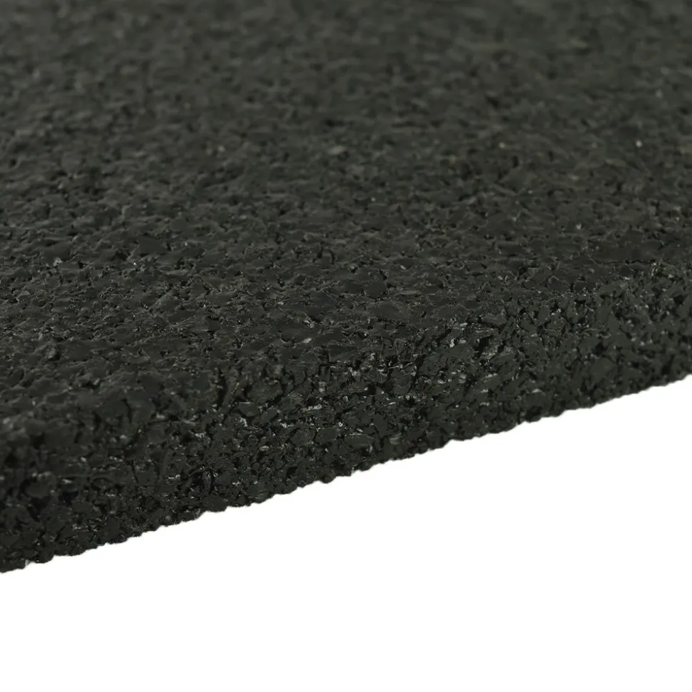 Straight Edge Rubber Tile Black 1/2 Inch 2x2 Ft. Pacific