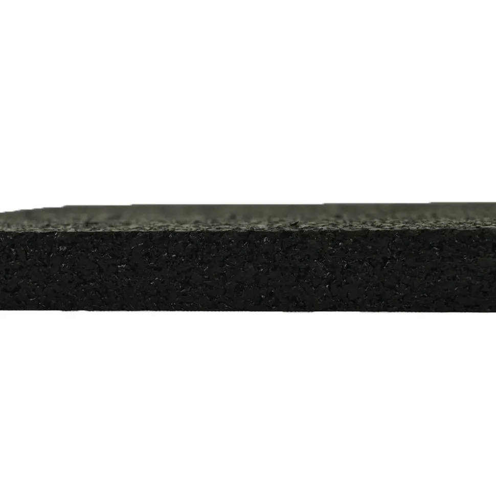 Straight Edge Rubber Tile Black 1/2 Inch 2x2 Ft. Pacific