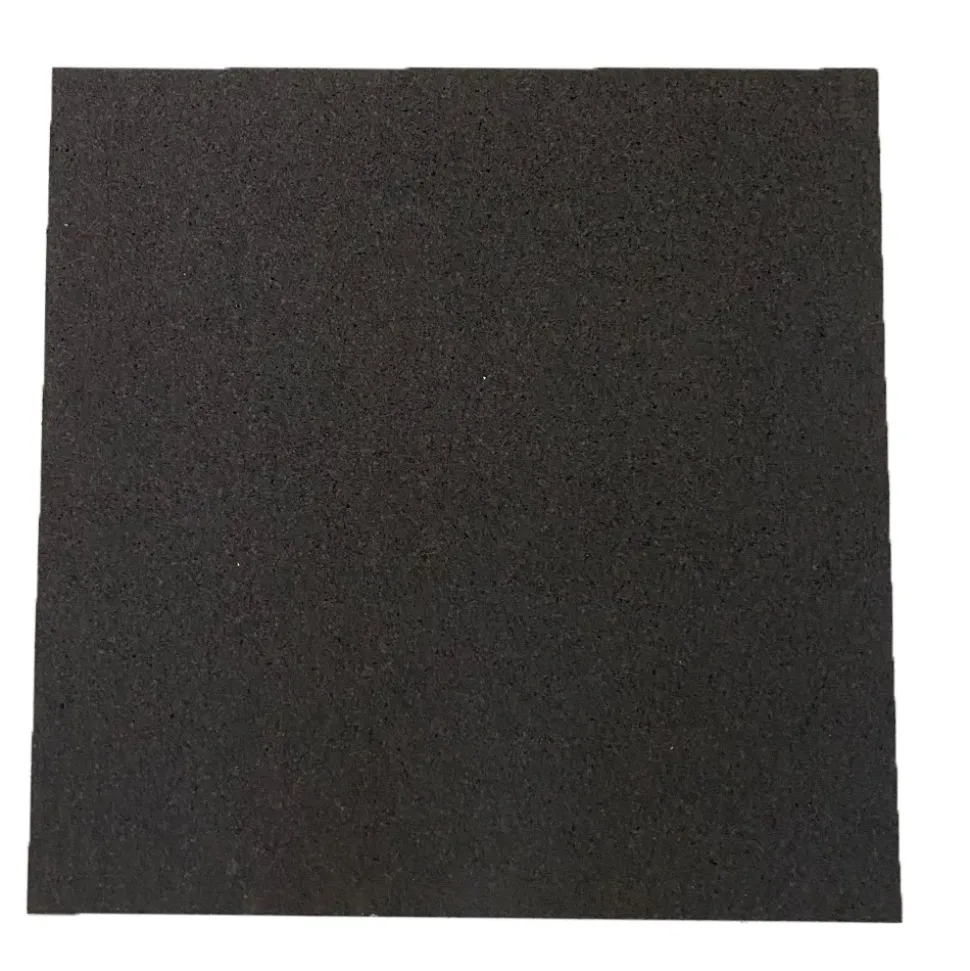 Straight Edge Rubber Tile Black 1/2 Inch 2x2 Ft. Pacific