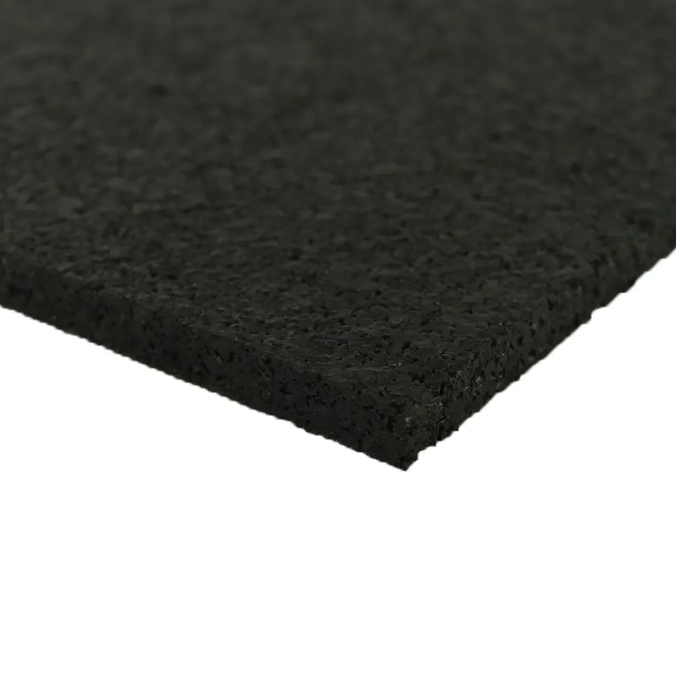 Straight Edge Rubber Tile Black 1/4 Inch x 2x2 Ft. Pacific