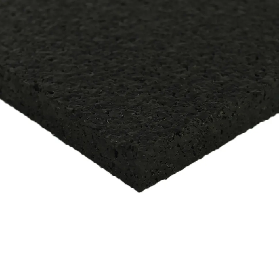 Straight Edge Rubber Tile Black 8 mm x 2x2 Ft. Pacific