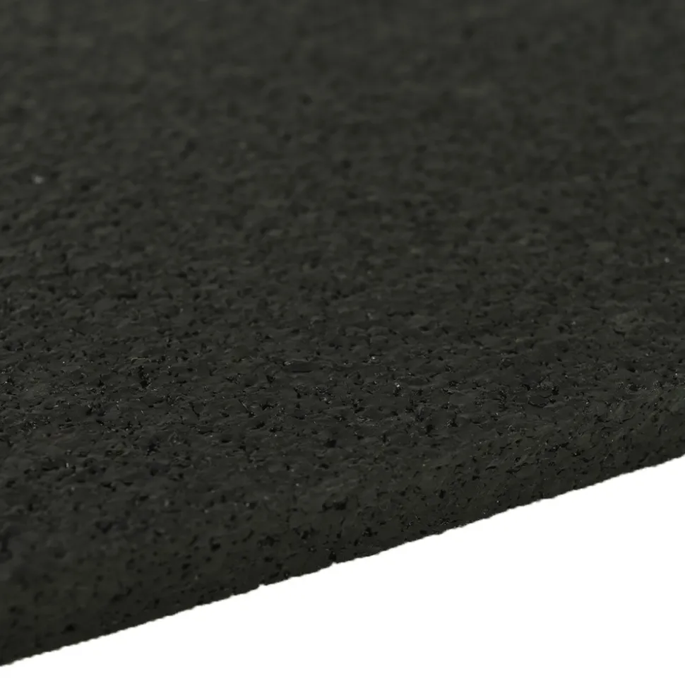 Straight Edge Rubber Tile Black 3/8 Inch x 2x2 Ft. Pacific