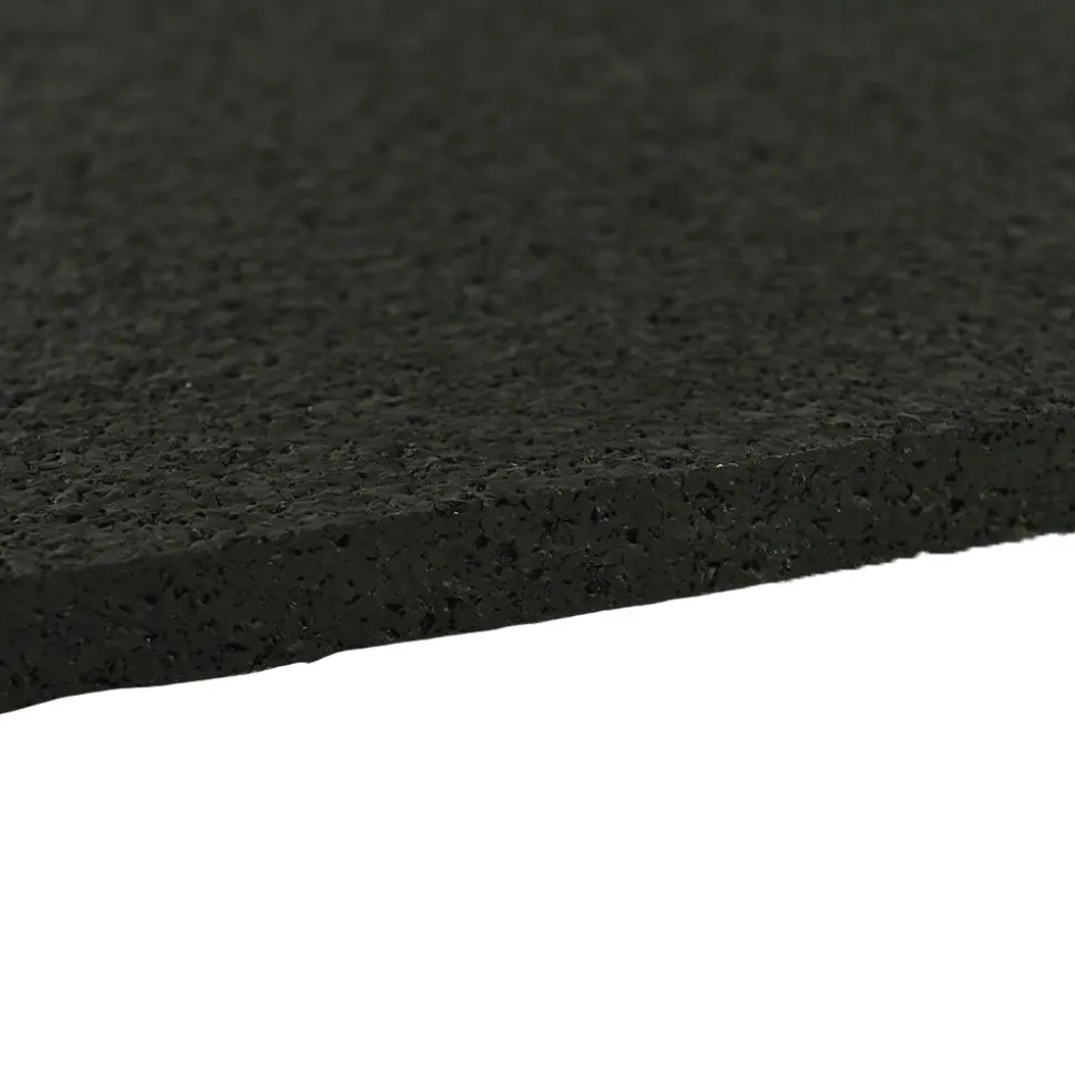 Straight Edge Rubber Tile Black 3/8 Inch x 2x2 Ft. Pacific