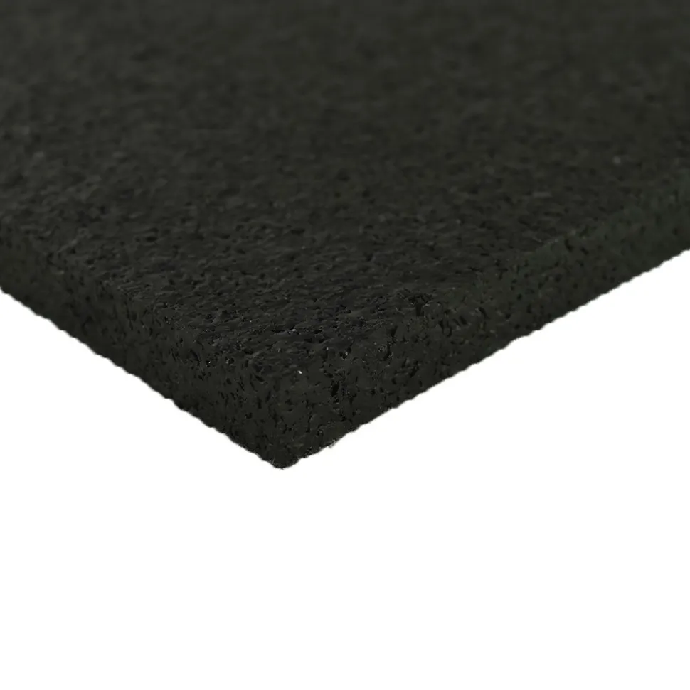 Straight Edge Rubber Tile Black 3/8 Inch x 2x2 Ft. Pacific