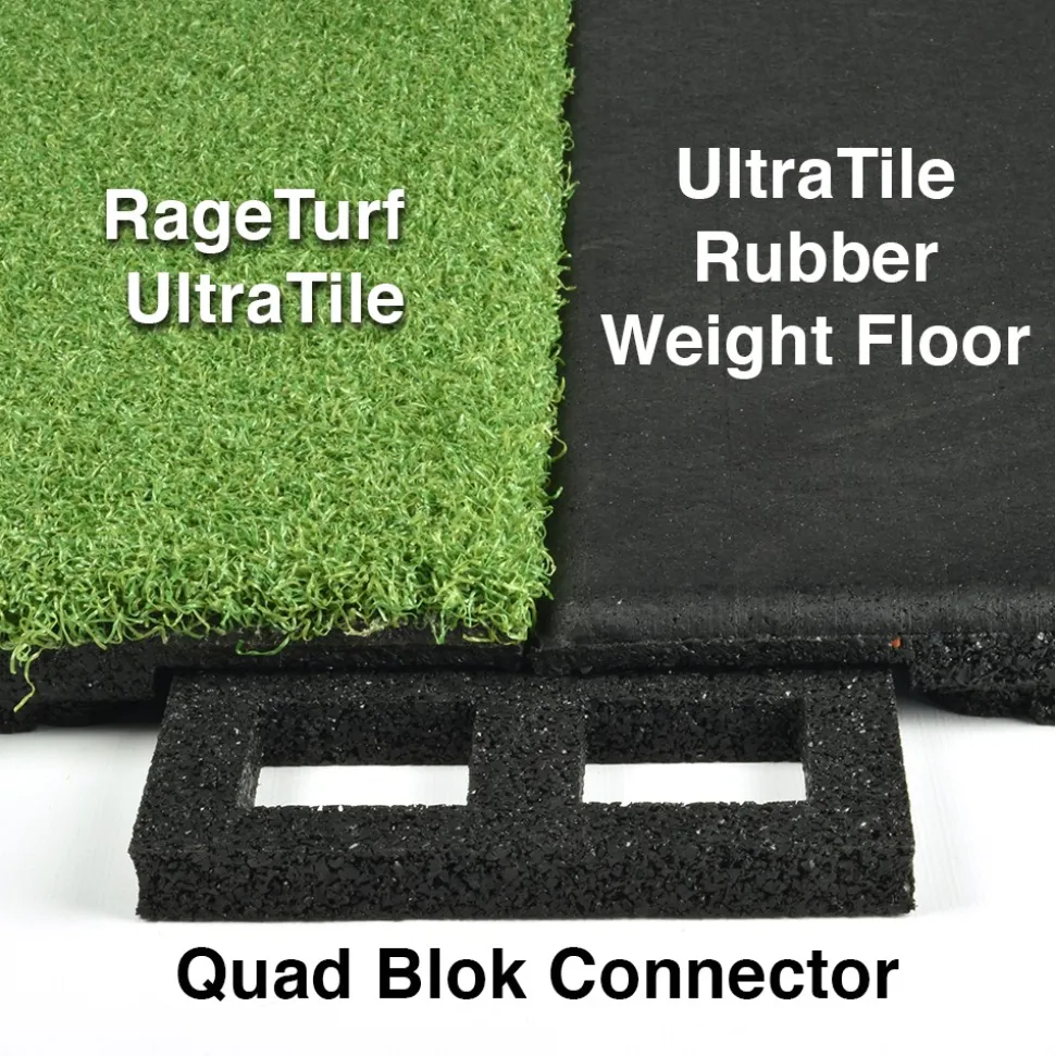 UltraTile Rubber Weight Floor Black 1 Inch x 2x2 Ft. with Quad Blok