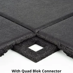 UltraTile Rubber Weight Floor Black 1 Inch x 2x2 Ft. with Quad Blok
