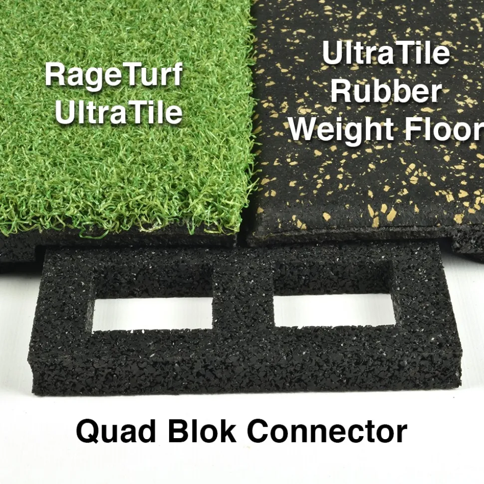 UltraTile Rubber Weight Floor Standard Colors 1 Inch x 2x2 Ft. with Quad Blok