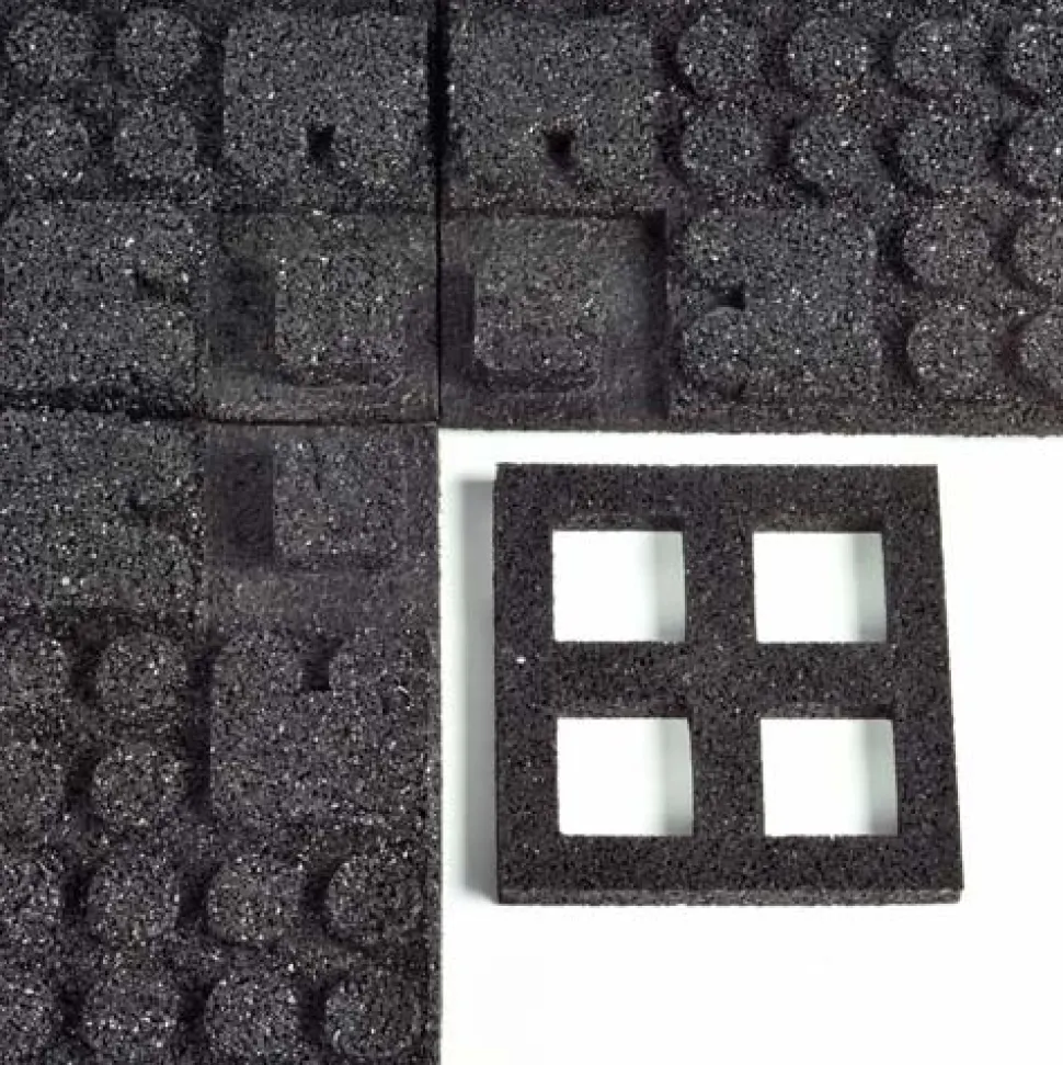 UltraTile Rubber Weight Floor Team Colors 1 Inch x 2x2 Ft. with Quad Blok