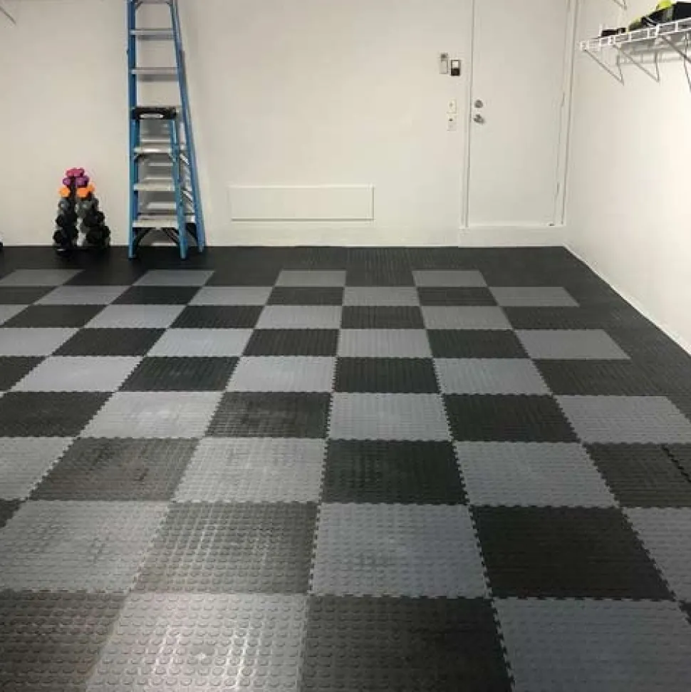 Warehouse Floor Coin PVC Tile Gray 1/4 Inch x 19.625x19.625 Inches