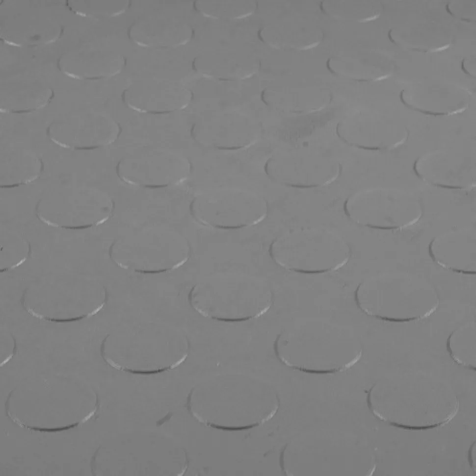 Warehouse Floor Coin PVC Tile Gray 1/4 Inch x 19.625x19.625 Inches