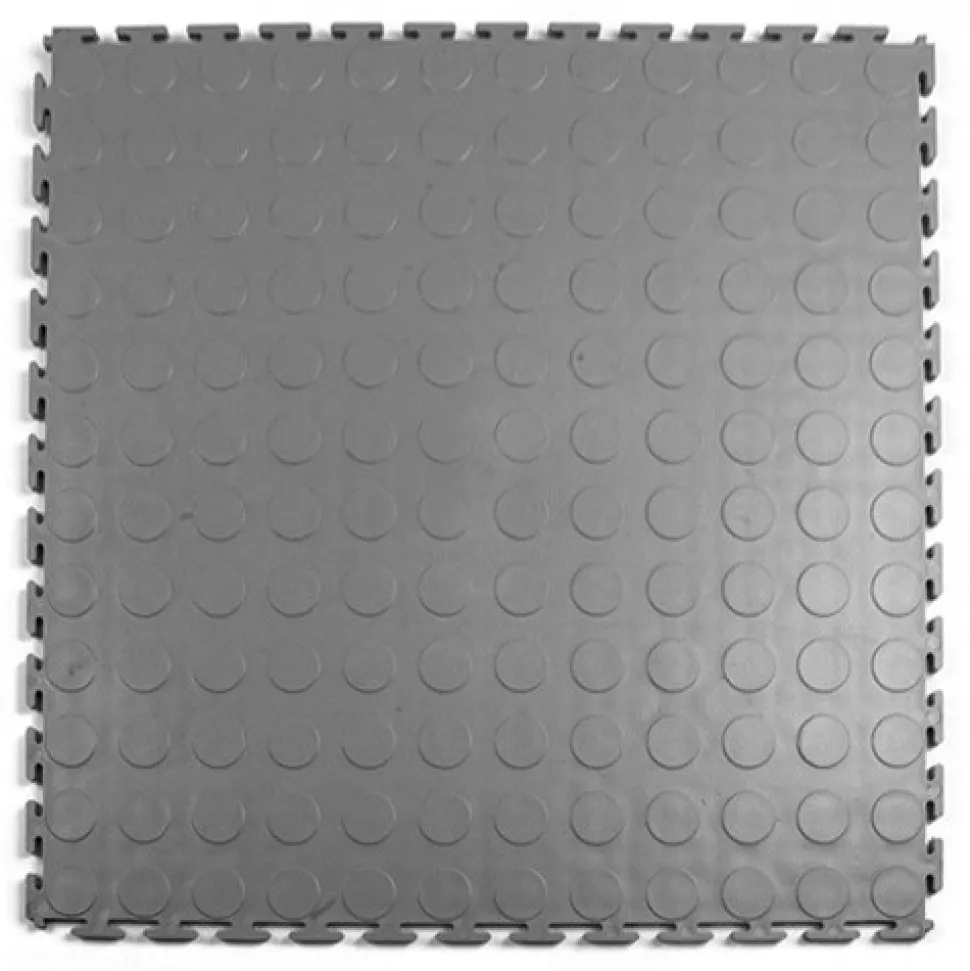 Warehouse Floor Coin PVC Tile Gray 1/4 Inch x 19.625x19.625 Inches