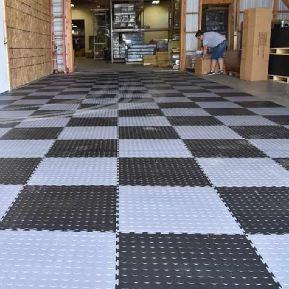 Warehouse Floor Coin PVC Tile Gray 1/4 Inch x 19.625x19.625 Inches