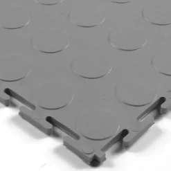 Warehouse Floor Coin PVC Tile Gray 1/4 Inch x 19.625x19.625 Inches