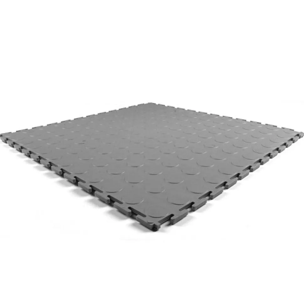 Warehouse Floor Coin PVC Tile Gray 1/4 Inch x 19.625x19.625 Inches