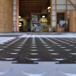 Warehouse Floor Coin PVC Tile Black 1/4 Inch x 19.625x19.625 Inches