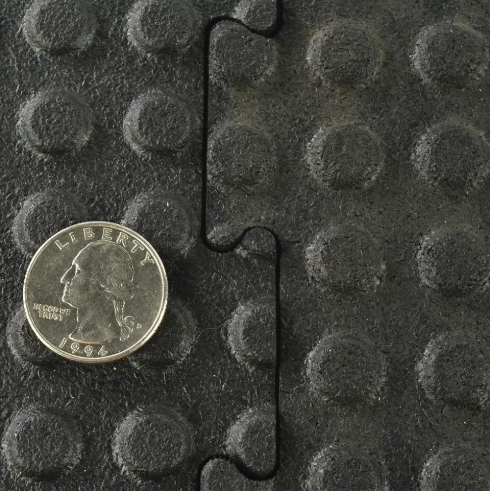 Washbay Button Top Rubber Mats 1/2 Inch 12x12 Ft Kit