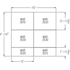 Washbay Button Top Rubber Mats 1/2 Inch 10x10 Ft Kit