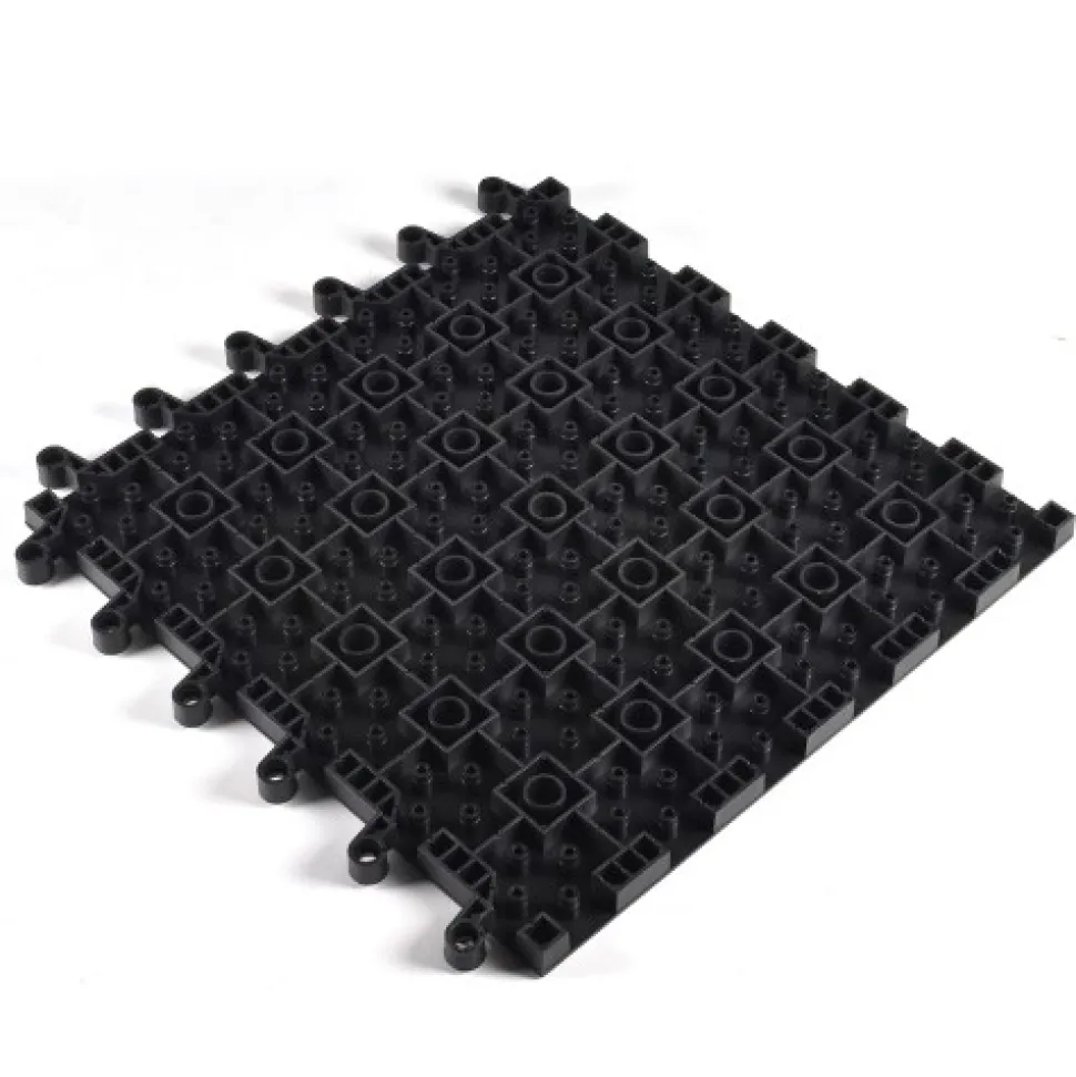 WearWell ErgoDeck HD Solid Black 18 x 18 Inch Tile Case of 10